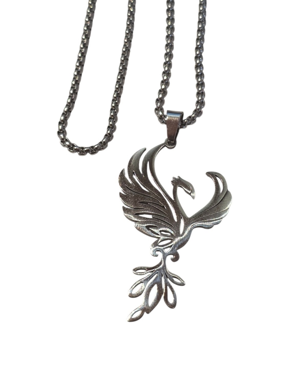 New Stainless Steel Phoenix Pendant Necklace